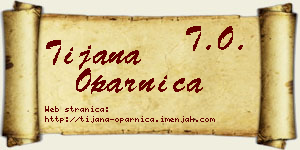 Tijana Oparnica vizit kartica